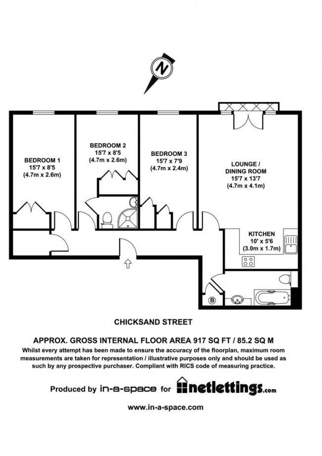 Floorplan for Chicksand Street, Spitalfields, London