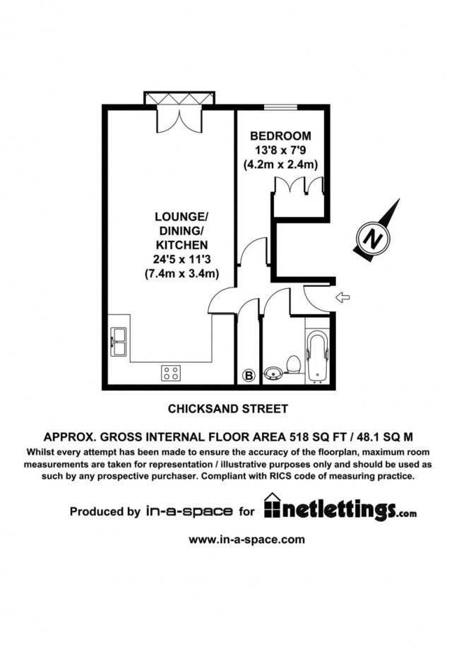 Floorplan for Vibeca Apartments, Chicksand Street, Spitalfields, London