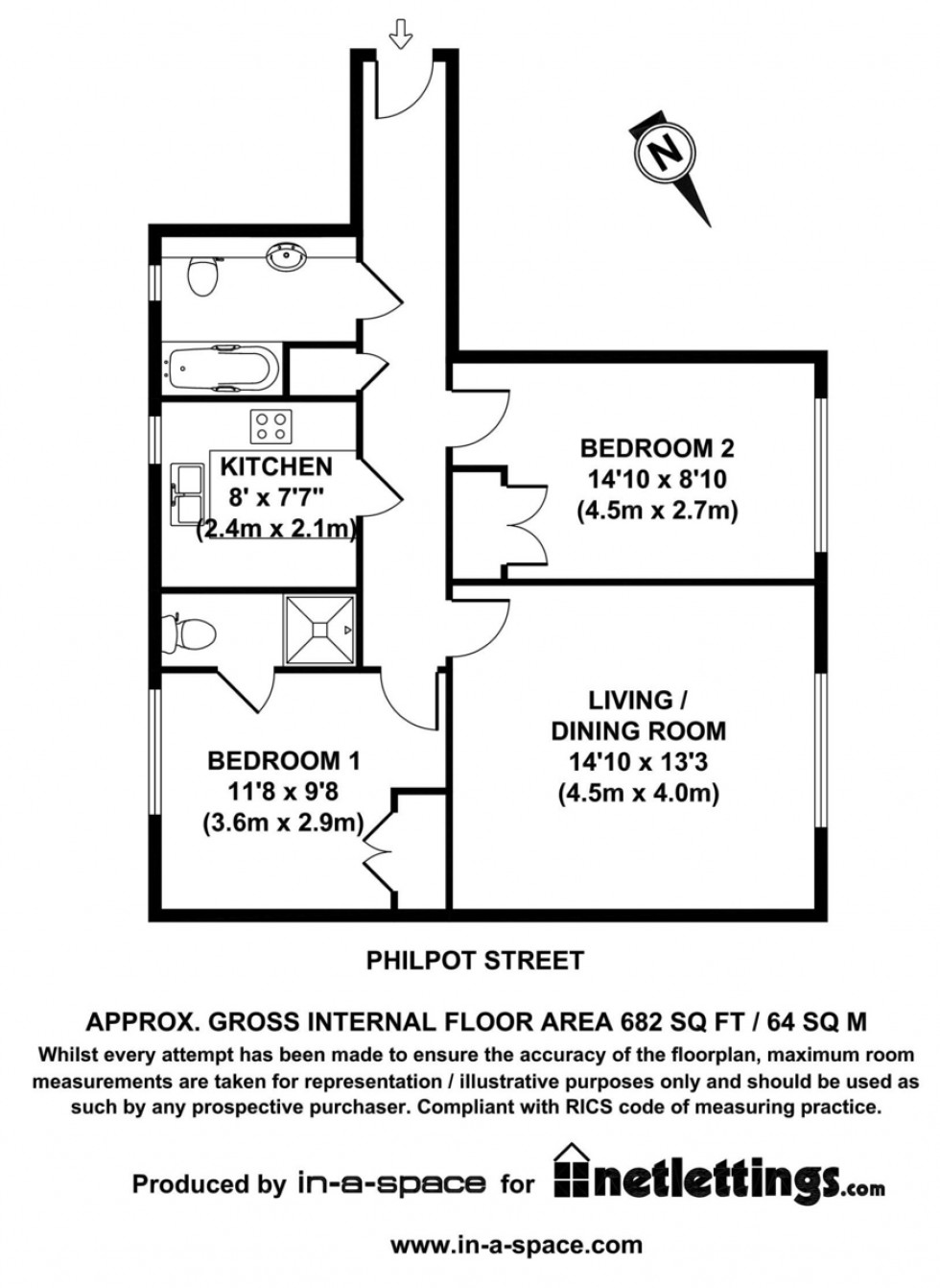 Floorplan for Bains Mansions, Philpot Street, Whitechapel, London