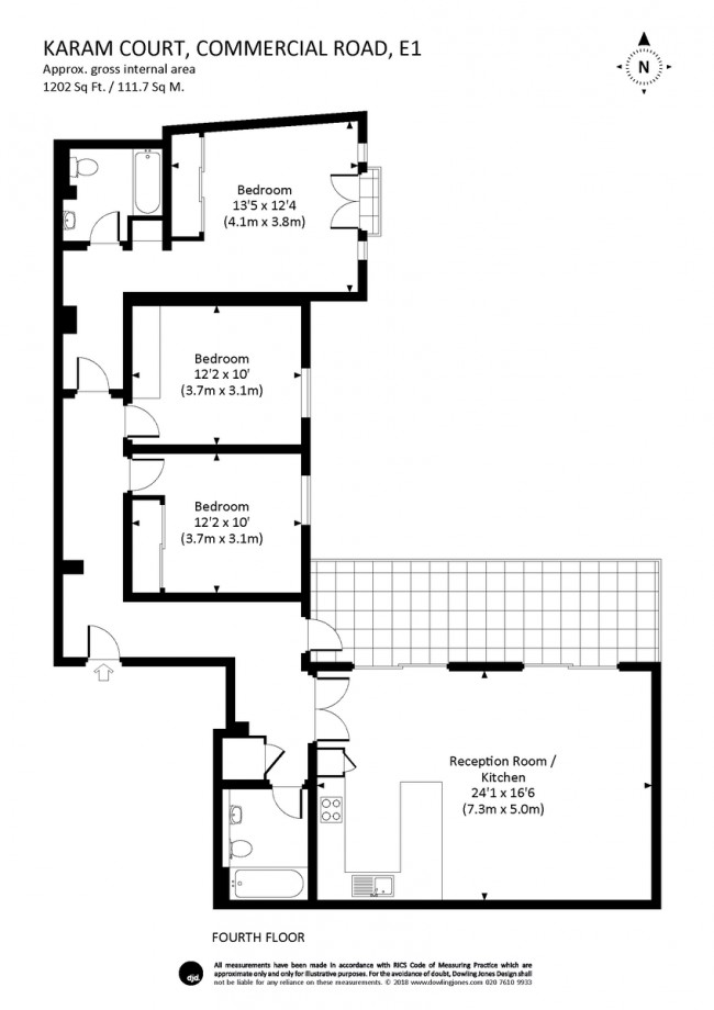 Floorplan for Karam Court, 305 Commercial Road, London, e1 2ps